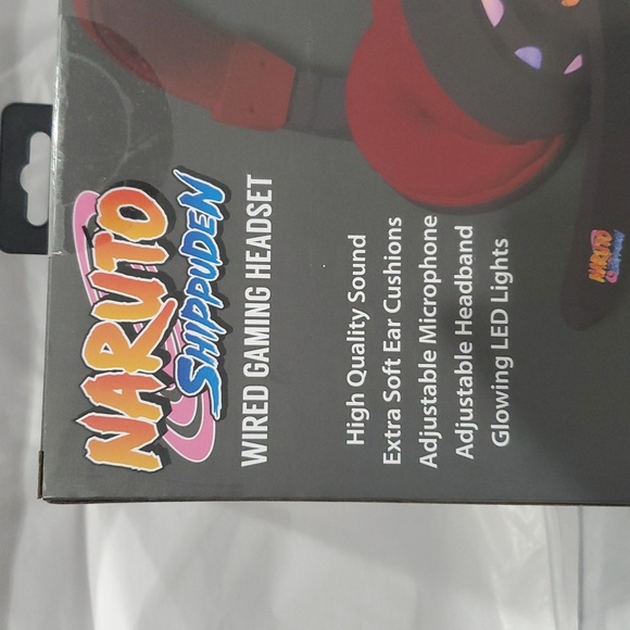 Naruto Shippuden wired Glowing LED gaming headset with fold down microphone new - Picture 11 of 11